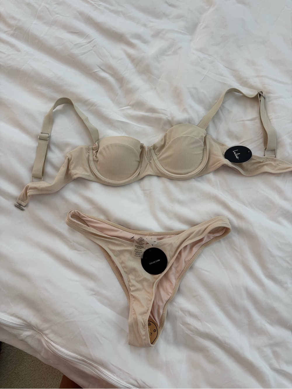 Lulu's Beige Cream Bikini Set